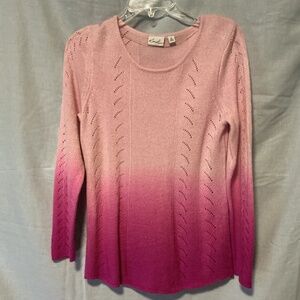 Kim Rogers Women Pink Sweater Top Super Soft Sz M (B2)